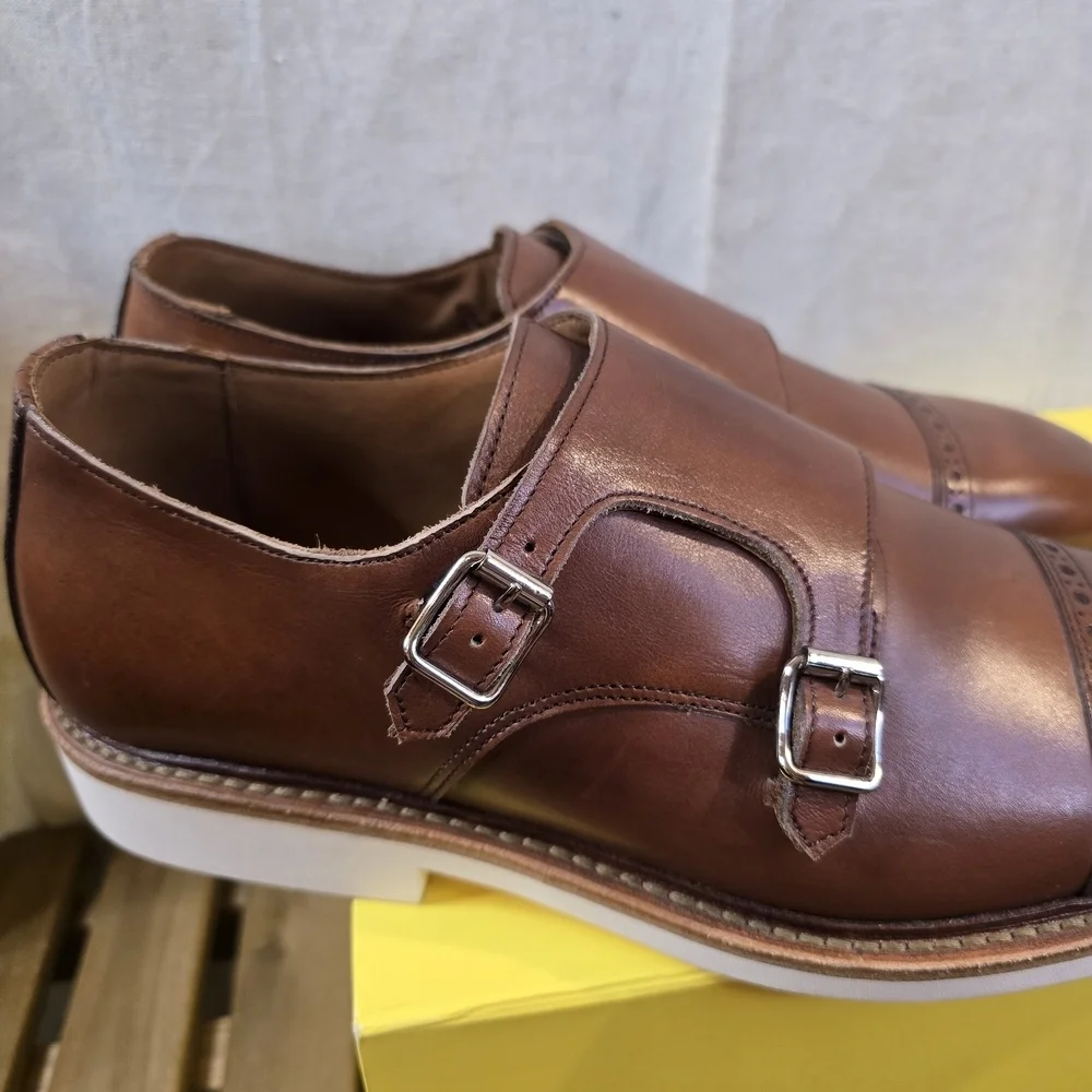 Allen Edmonds Brown Double Charles Monk Strap Oxfords
